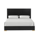 Goldie Queen Size Panel Bed | Black & Gold Pine Wood | Contemporary BM342527