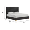 Goldie Queen Size Panel Bed | Black & Gold Pine Wood | Contemporary BM342527