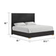 Goldie Queen Size Panel Bed | Black & Gold Pine Wood | Contemporary BM342527