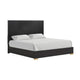 Goldie Queen Size Panel Bed | Black & Gold Pine Wood | Contemporary BM342527