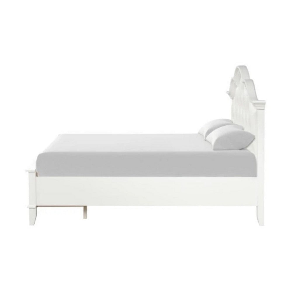 Calpan Full Storage Bed | White Upholstery | Solid Wood | Tufted Design BM342529