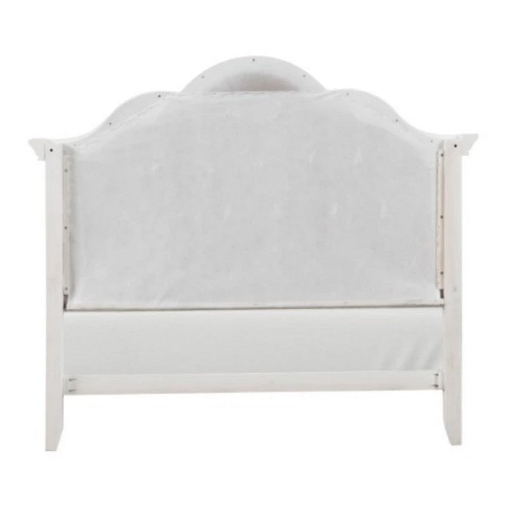 Calpan Full Storage Bed | White Upholstery | Solid Wood | Tufted Design BM342529