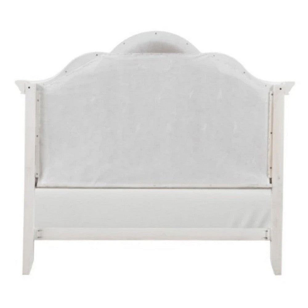 Calpan Twin Storage Bed | White Upholstery | Solid Wood | Tufted Design BM342530