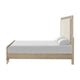 Myna King Bed | Solid Wood | Ivory Channel Padded Upholstery | Oak Brown BM342531