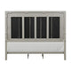 Myna King Bed | Solid Wood | Ivory Channel Padded Upholstery | Oak Brown BM342531