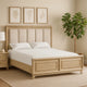 Myna King Bed | Solid Wood | Ivory Channel Padded Upholstery | Oak Brown BM342531