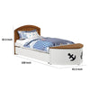 Evon Twin Captain Bed w Trundle | White | Oak Brown | Nautical Coastal Theme BM342532