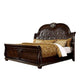 Kera Queen Bed | Brown Cherry Faux Faux Leather Padded Upholstery BM342533