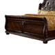 Kera Queen Bed | Brown Cherry Faux Faux Leather Padded Upholstery BM342533