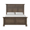 Huder King Bed | Dark Walnut Brown Solid Pine Wood | Classic Panel Molded