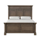Huder King Bed | Dark Walnut Brown Solid Pine Wood | Classic Panel Molded