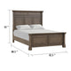 Huder King Bed | Dark Walnut Brown Solid Pine Wood | Classic Panel Molded