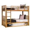 Dilu Twin over Twin Bunk Bed | Light Oak Brown Hardwood | Reversible Ladder BM342535