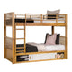 Dilu Twin over Twin Bunk Bed | Light Oak Brown Hardwood | Reversible Ladder BM342535