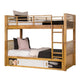 Dilu Twin over Twin Bunk Bed | Light Oak Brown Hardwood | Reversible Ladder BM342535