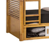 Dilu Twin over Twin Bunk Bed | Light Oak Brown Hardwood | Reversible Ladder BM342535