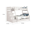 Ellon Twin over Full Bunk Bed | Trundle | White Wood | Storage Drawers BM342539