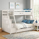 Ellon Twin over Full Bunk Bed | Trundle | White Wood | Storage Drawers