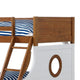 Nexo Twin over Full Bunk Bed w Trundle | Oak Brown | White | Solid Wood BM342540