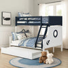 Nexo Twin Over Full Bunk Bed | Blue | White |Nautical Coastal Theme