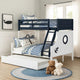 Nexo Twin Over Full Bunk Bed | Blue | White |Nautical Coastal Theme