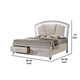 Sam California King Bed w LED | Storage | White Tufted Faux Leather BM342542