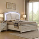 Sam California King Bed w LED | Storage | White Tufted Faux Leather BM342542