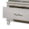 Sam King Bed w LED Lights | Storage | White Tufted Faux Leather