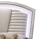 Sam Queen Bed w LED Lights | Storage | White Tufted Faux Leather BM342544