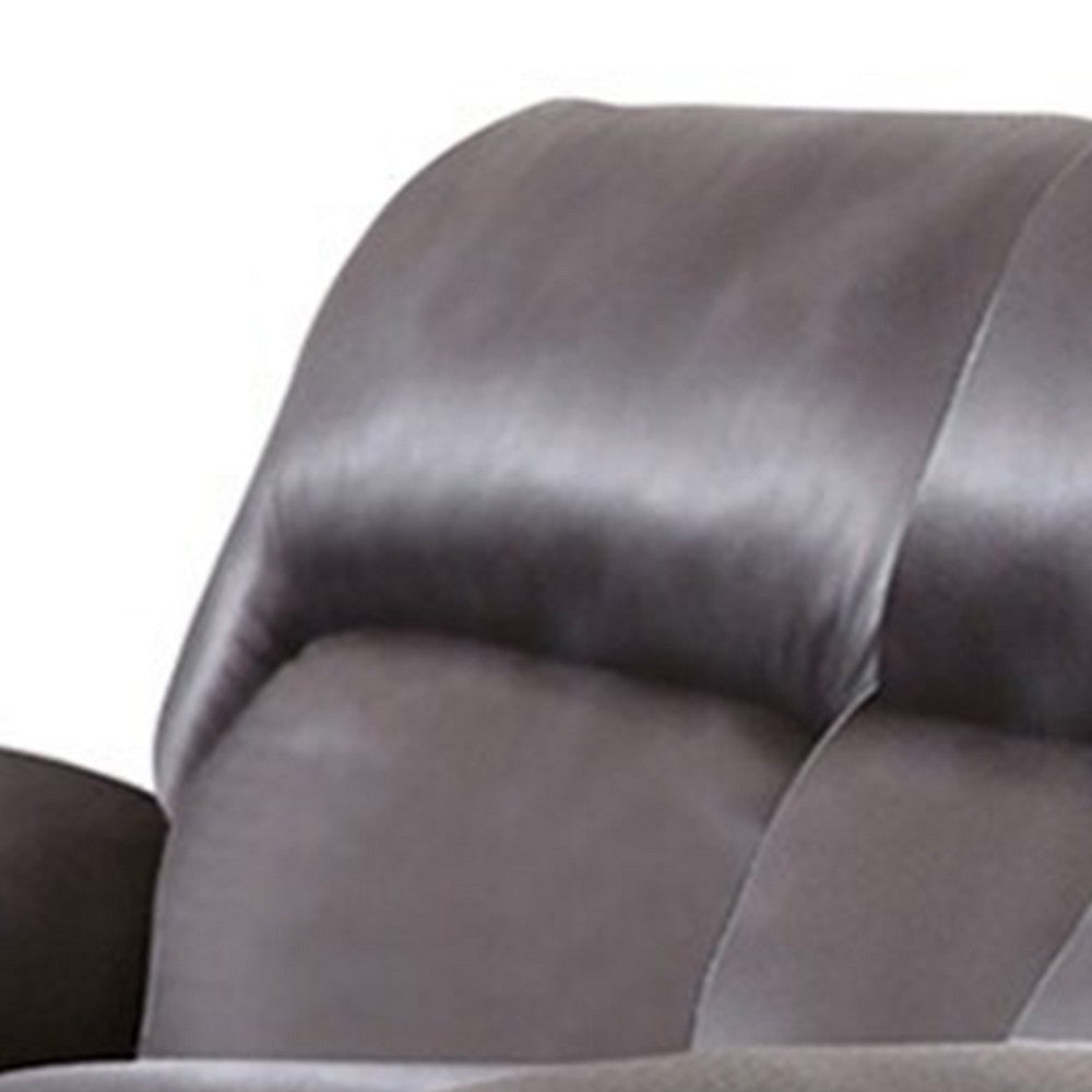 Josy Manual Recliner Loveseat w Console | Dark Gray Faux Leather | 77’’ BM342549