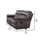 Josy Manual Recliner Loveseat w Console | Dark Gray Faux Leather | 77’’ BM342549