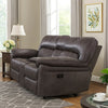 Josy Manual Recliner Loveseat w Console | Dark Gray Faux Leather | 77"