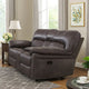 Josy Manual Recliner Loveseat w Console | Dark Gray Faux Leather | 77"