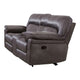 Josy Manual Recliner Loveseat w Console | Dark Gray Faux Leather | 77"