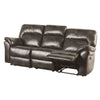 Josy Manual Recliner Sofa | Pillow Top | Dark Gray Faux Leather | 88’’ BM342550