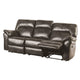 Josy Manual Recliner Sofa | Pillow Top | Dark Gray Faux Leather | 88’’ BM342550