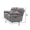 Josy Manual Recliner Loveseat w Console | Light Gray Fabric | 77’’ BM342551