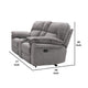 Josy Manual Recliner Loveseat w Console | Light Gray Fabric | 77’’ BM342551