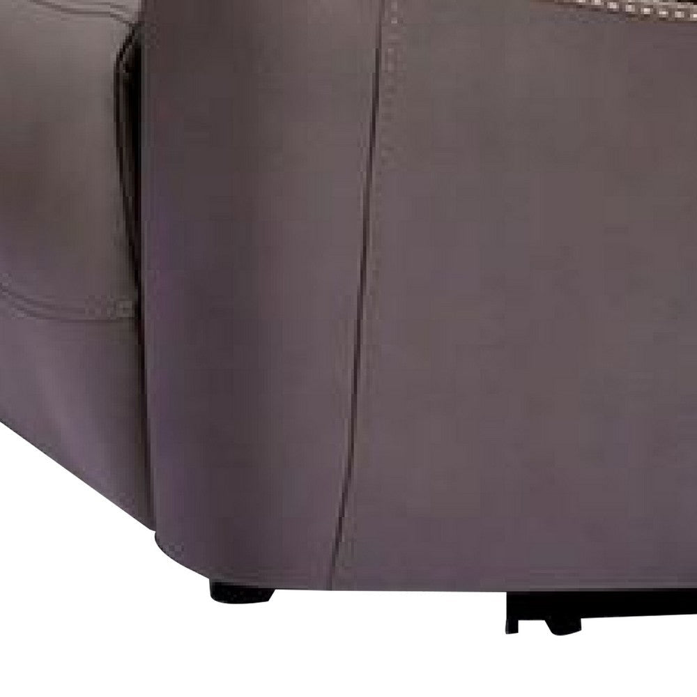 Akto Power Recliner Loveseat | Zero Gravity | Gray Faux Leather | 81’’ BM342553