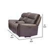 Akto Power Recliner Loveseat | Zero Gravity | Gray Faux Leather | 81’’ BM342553