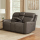 Akto Power Recliner Loveseat | Zero Gravity | Gray Faux Leather | 81"