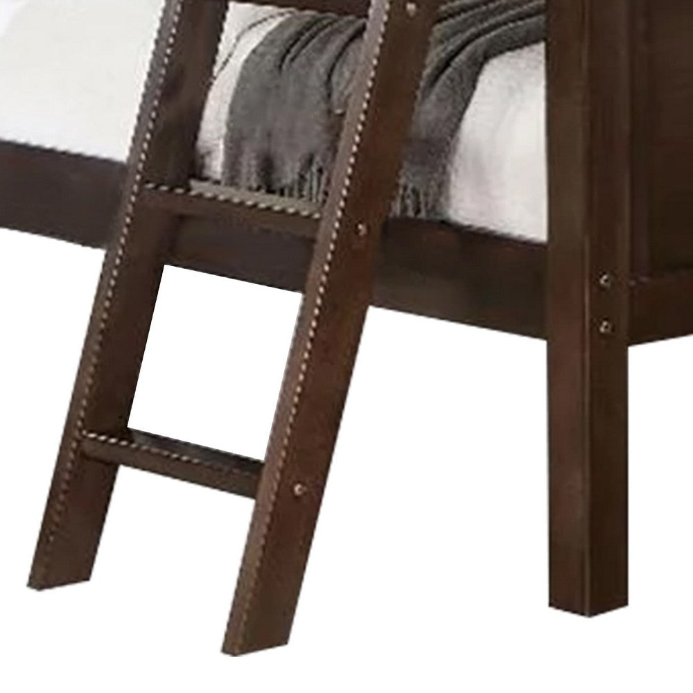 Zedy Full over Full Bunk Bed | Guardrails & Ladder | Walnut Brown BM342554