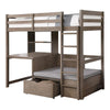 Cally Twin Loft Bed w Workstation Storage & Guardrails | Gray
