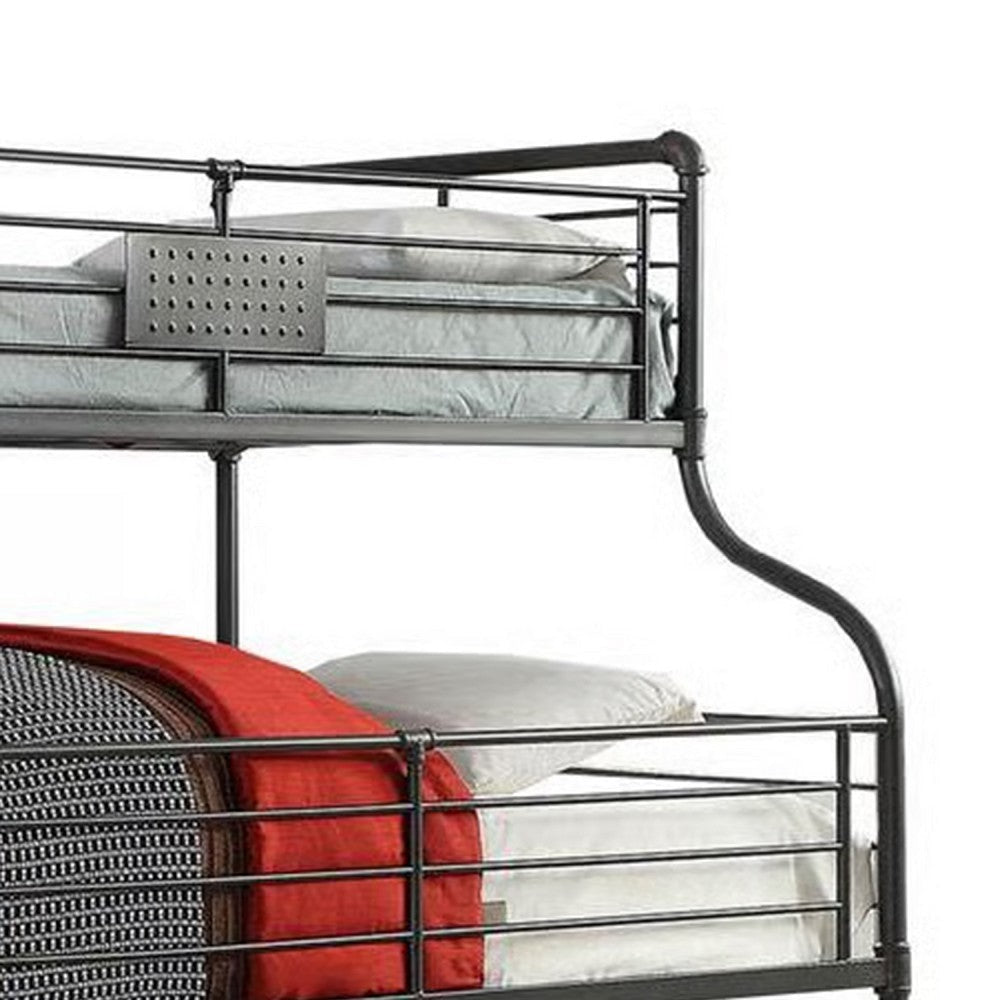 Oggy 3 Tier Twin over Full over Queen Triple Bunk Bed | Black Metal BM342556