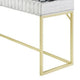 Fredie Corner Desk w Lift-Top USB Port | Gold Frame | Antique White