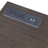 Fredie Corner Desk w Lift-Top USB Port | Gold Frame | Walnut Brown
