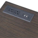 Fredie Corner Desk w Lift-Top USB Port | Gold Frame | Walnut Brown