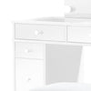 Margo Vanity Set w Lighted Mirror & Padded Stool | White-Gray
