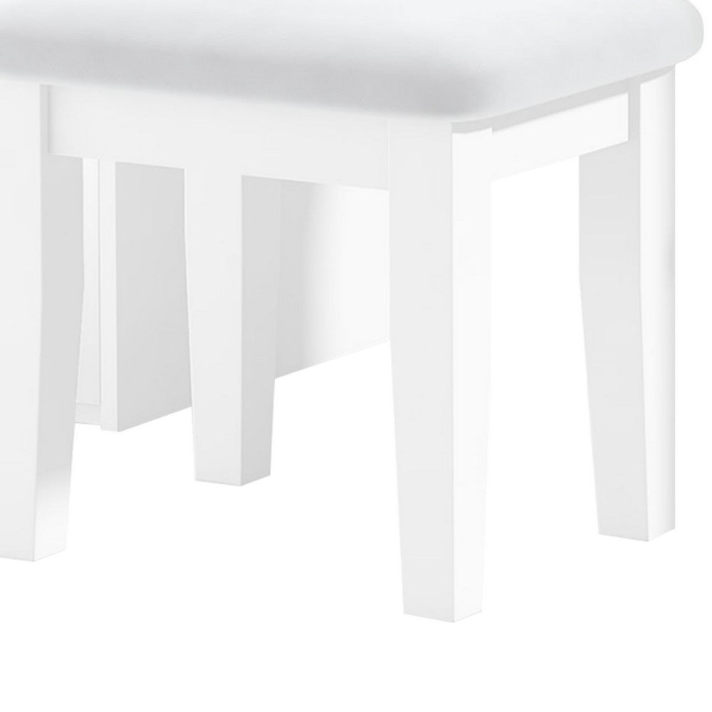Margo Vanity Set w Lighted Mirror & Padded Stool | White-Gray