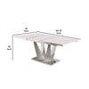 Dian Dining Table | White & Chrome | Extendable Rectangular Top 64-78’’ BM342563